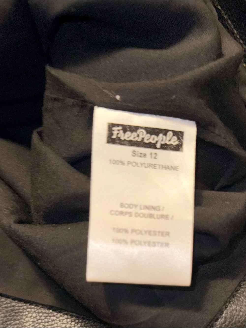 Free People Black Faux Leather Zip-Front Mini Skirt